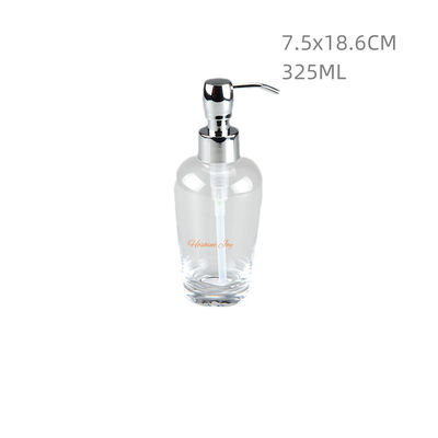 11OZ Crystal Glass Soap Dispenser Bottles Countertop Glass Jar Hand Soap