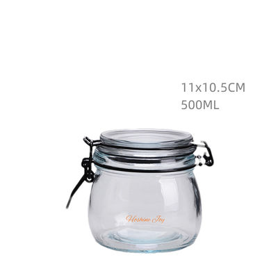 Modern Empty Glass Jars Transparent Leakproof Glass Lid Canisters