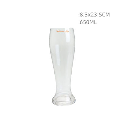 Large 650ML Glass Drinking Cups Premium Pilsner Beer Glasses