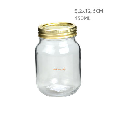 Customized Mason Jar Drinking Glasses Transparent Mason Jars With Handles