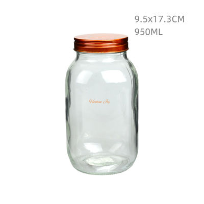 OEM 950ML Glass Mason Jar Food Storage Round And Square Shape