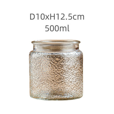 500ml Custom Silk Screen Logo Glass Jar with Free Design Label Clear Transparent Carton Packed