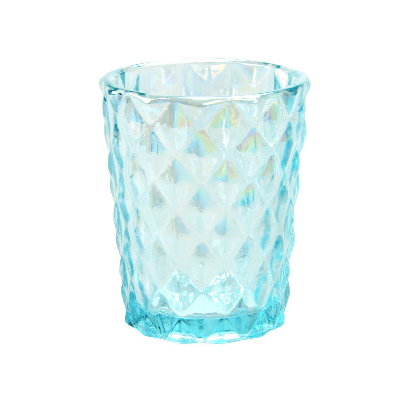 185ML Amber Votive Candle Holders Diamond Glass Tea Light Holders