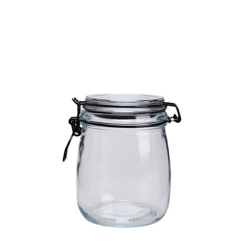 Round Glass Coffee Storage Jars Container 750ML Sealable Glass Jars