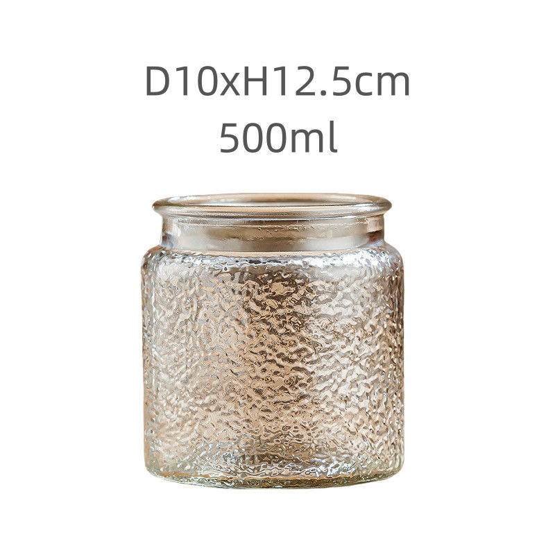500ml Custom Silk Screen Logo Glass Jar with Free Design Label Clear Transparent Carton Packed