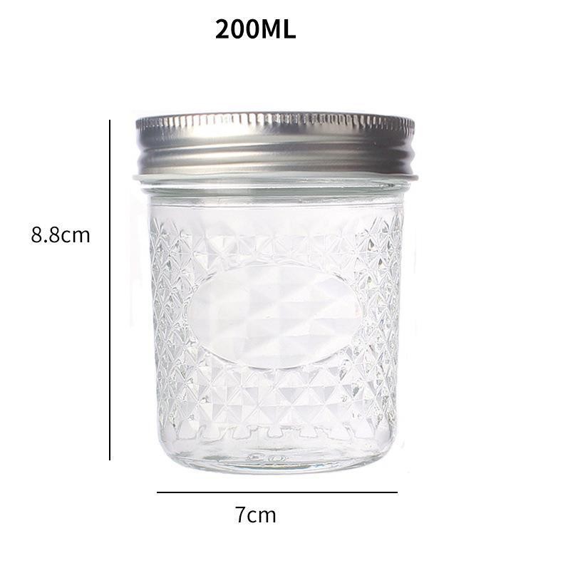 200ml Modern Glass Jars with Clip Lid for Dry Food Honey Custom Labels and Logos