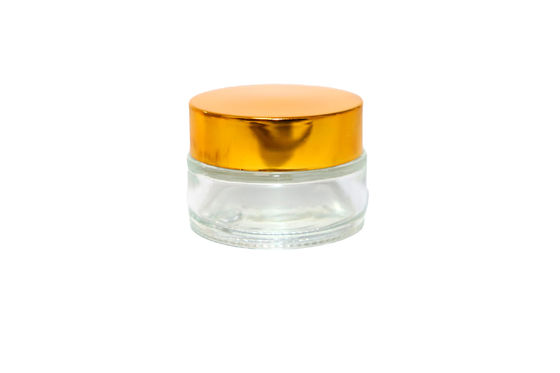 15ML กระป๋องเครื่องสําอางจากแก้วโปร่งใส พร้อมหมวกสกรูสําหรับบรรจุเครื่องสําอาง